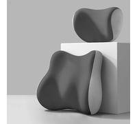 Reposacabezas Y Soportes Lumbares Coche para VW Tiguan 2017-2024, Cojin Lumbar ErgonóMico Almohada Respaldo Memory Foam CojíN Soporte Lumbars,A/Dark Gray