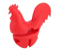 Reposacucharas con clip de silicona para olla de gallo rojo |Soporte para utensilios de cocina a prueba de calor |Desbordamiento multiusos: control de clip para olla y soporte