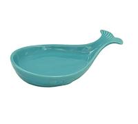 Soporte de cuchara de ballena para estufa, soporte de cuchara de cerámica para encimera de cocina, decoración moderna de cocina de granja, 7.8 x 4.8 pulgadas (azul aguamarina)