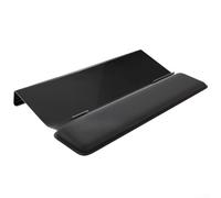 Reposamuñecas acrílico para teclado con espuma viscoelástica, soporte ergonómico para escritorio de oficina, base de silicona antideslizante, transparente, 16.85 x 5.5 pulgadas (negro)
