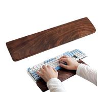 Reposamuñecas de madera maciza | Reposamuñecas ergonómico para teclado de nogal negro con diseño de media pendiente, soporta las muñecas mientras escribe, accesorios de escritorio, comodidad, oficina