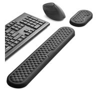 Reposamuñecas para teclado y mouse, juego de reposamuñecas ergonómico para teclado y mouse, almohadilla de espuma viscoelástica para juegos y escritura (negro)