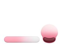 ReposamuñEcas Teclado Ergonomic Mouse Pad Wrist Support Set, Memory Foam Keyboard Rest, Non-Slip Base Mousepad Gradient Blue(Rose pink)