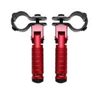 Reposapedales Juego De 2 Pedales De Reposapiés Traseros Plegables M8 Para Pasajero - Estriberas De Aluminio CNC(Red)