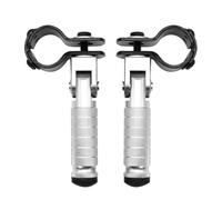 Reposapedales Juego De 2 Pedales De Reposapiés Traseros Plegables M8 Para Pasajero - Estriberas De Aluminio CNC(Silver)