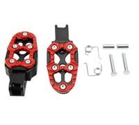 Reposapiés Accesorios Pedal Trasero Universal Aleación Aluminio Motocicleta Antideslizante Para Scooters Dirt Bike Motcross ATV Accesorios Modificación FIXCOR(Red)