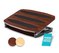 Reposapiés ajustable para debajo del escritorio en el trabajo, reposapiés ergonómico debajo del escritorio, 7 ángulos ajustables, reposapiés de madera debajo del escritorio, reposapiés debajo del