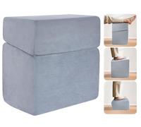 Reposapiés ajustable para debajo del escritorio, taburete ergonómico 3 en 1 con conexión de cremallera, altura ajustable de 6.3 pulgadas, 11.8 pulgadas, 16 pulgadas, para oficina, hogar y juegos (gris