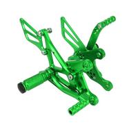 Reposapiés Ajustables Aluminio Motocicleta Apoyapiés Palanquilla Pedales Pie Reposapiés Trasero para Kawasaki para Ninja para ZX6R 2005-2008 Reposapiés Delanteros(Verde)