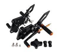 Reposapiés Ajustables para Motocicleta, Juego De Reposapiés Trasero para Duke 125, 200, 250, 390, para Duke 2018, 2019, 2020, 2021, Aluminio CNC Reposapiés Delanteros(Negro)