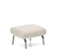 Reposapiés Amsen en beige con patas de acero inoxidable cepillado, 68 x 55 cm