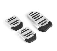 Reposapiés Antideslizante 3 Unids/set Universal Antideslizante Transmisión Manual Cubierta De Pedal De Coche Kit Pedali Rojo/azul/coche Plateado(Plata)