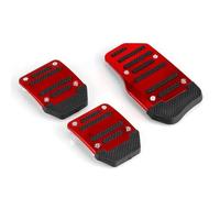 Reposapiés Antideslizante 3 Unids/set Universal Antideslizante Transmisión Manual Cubierta De Pedal De Coche Kit Pedali Rojo/azul/coche Plateado(Red)