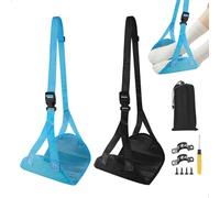 Reposapies Avion 2 Piezas Portátil y Plegable Reposapies Coche Niños,Altura Ajustable Apoya Pies Oficina,Travel Essentials Adultos Niños para Avión,Coche,Oficina,Tren,Negro y Azul