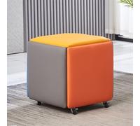 Reposapiés, banco de cuero con ruedas, silla de tocador móvil para sala de estar y dormitorio, solución versátil de asiento multifuncional