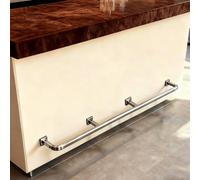 Reposapies Barra De Pie De Barra De Restaurante, Barra De Reposapiés Para Mesas Comerciales De Pub Para Isla De Cocina/Salón/Bistró, Tubo Cuadrado De Pared Para Taberna(Silver,Long 20ft/610cm)