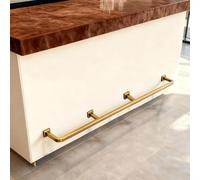 Reposapies Barra De Pie De Barra De Restaurante, Barra De Reposapiés Para Mesas Comerciales De Pub Para Isla De Cocina/Salón/Bistró, Tubo Cuadrado De Pared Para Taberna(Gold,Long 20ft/610cm)