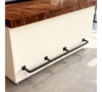 Reposapies Barra De Pie De Barra De Restaurante, Barra De Reposapiés Para Mesas Comerciales De Pub Para Isla De Cocina/Salón/Bistró, Tubo Cuadrado De Pared Para Taberna(Black,Long 3ft/91cm)