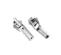 Reposapiés Carretera Conductor Delantero Motocicleta, Abrazaderas Estribo Plegables D e 22-25mm Para CRF1000L Para Africa Twin(Plata)