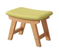 Reposapiés compacto de madera con funda extraíble y lavable, no necesita montaje, capacidad de carga de 100 kg, perfecto para entrada y sala de estar, 38 x 24 x 29 cm