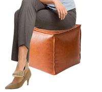 Reposapiés con almacenamiento, cómodo asiento rellenable y reposapiés para salón - Banco plegable versátil para dormitorio, hogar y oficina