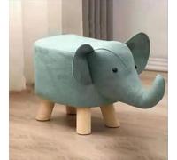 Reposapiés con Forma de Animal de Dibujos Animados, Reposapiés de Animales Lindos, Reposapiés con Forma de Elefante, Banco Pequeño para Sala de Estar, Sala de Juegos, Porche, Dormitorio(Verde)