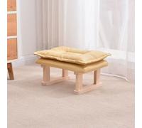 Reposapiés cuadrado de madera, taburete otomano creativo para cambiar zapatos, reposapiés de tela suave, taburete bajo para el hogar, elegante reposapiés cuadrado para mayor comodidad y relajación