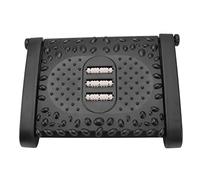 Reposapiés de 6 alturas ajustables con superficie de masaje y rodillo, taburete ergonómico debajo del escritorio, reposapiés para oficina en casa (rosa) (color: negro)