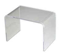 Reposapiés de acrílico transparente para sala de estar, dormitorio, cocina, pequeño taburete acolchado para el hogar, cambiador de zapatos, taburete de diseño moderno (transparente, 31 x 21,8 x 19,8