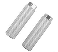 Reposapiés de aleación de aluminio antideslizante para bicicleta de montaña, compatible con ejes de 9 mm, delantero y trasero, diseño robusto, fácil montaje, negro, plateado y azul (plateado)