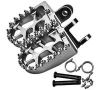 Reposapiés de aleación de aluminio para motocicleta, color rojo, dorado, verde, azul, negro, plateado, antideslizante, para la mayoría de motocicletas, par de repuesto directo (plata)