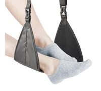 Reposapiés de avión mejorado sin choque de pies, base portátil diseñada para viajes, esencial de viaje, reposapiés de viaje portátil, accesorios de viaje de altura ajustable (Gris)