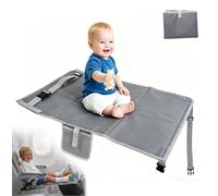 Reposapiés de Avión para Niños Plegable, Extensor de Asiento para Viajes en Avión 76 x 44.5 cm Cama de Viaje Portátil para Descanso Infantil - Gris