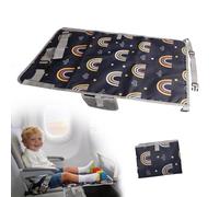 Reposapiés de Avión para Niños Plegable, Extensor de Asiento para Viajes en Avión 76 x 44.5 cm Cama de Viaje Portátil para Descanso Infantil - Azul Marino
