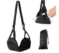 Reposapiés de Avión, Reposapiés de Viaje Portátil Altura Fácil de Usar Ajustable 60cm-90cm Reutilizable Suave y Cómodo Reposapies Avion de Espuma Premium para Oficina, Avión, Coche, Tren (Negro)