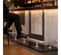 Reposapiés de bar Paquete De Pies Con Barandilla Lateral Elevada: Barra Cuadrada, Barandilla Tubo Para Reposapiés Debajo Del Mostrador, Salones Oficina Restaurante(8ft/244cm)