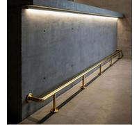 reposapiés de bar Reposapiés a medida para barra, Anticorrosión Barandilla para debajo de la barra para pub/restaurante, No requiere soldadura De pie(Gold,82inch/208cm)