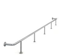 Reposapiés de bar Soportes De Riel Pies Barra Debajo Del Mostrador, Reposapiés Barra Tubo Plateada Dorada Negra Alta Resistencia, Montaje En Piso Industrial(Silver,72in/183cm)