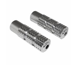 Reposapiés de ciclomotor Replay para piloto redondo, moleteado, de aluminio cro