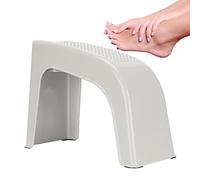 Reposapiés de ducha para pedicura, fácil de masajear, ligero, práctico, antideslizante, estable con compartimento para baño para el hogar (beige)