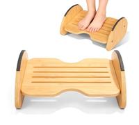 Reposapiés de escritorio de bambú, reposamuñecas ergonómicas 2 en 1 ajustable, soporte de pie para oficina, salón o juego, superficie antideslizante, mejora la postura