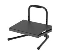 Reposapiés de escritorio de pie, tapete ergonómico antifatiga con altura ajustable de 6 niveles, marco de metal negro y superficie antideslizante