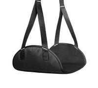 Reposapiés de espuma viscoelástica ergonómico para avión, seguro que aquí hay un título del producto para listar hamaca de pies, longitud ajustable, tela transpirable, alivio de la fatiga, color negro