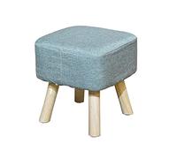 Reposapiés de Lino otomano, Banco para Cambiar Zapatos, reposapiés, Taburete, Asiento de tocador, Asiento Acolchado Redondo, Compacto y Suave, para Sala de Esta