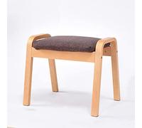 Reposapiés de lino para cambiar zapatos, taburete pequeño, taburete cuadrado, reposapiés para sala de estar para dormitorio al aire libre, naranja, 44,5 x 33 x 36 cm