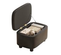 Reposapiés de madera con almacenamiento, taburete tapizado de poliuretano para sala de estar y caja de juguetes, perfecto para decoración del hogar