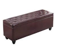 Reposapiés de madera con asiento y tapa de piel sintética, carga máxima de 150 kg