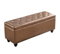 Reposapiés de madera con asiento y tapa de piel sintética, carga máxima de 150 kg