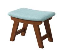 Reposapiés de madera con funda extraíble lavable, taburete pequeño con capacidad de carga de 100 kg para sala de estar y entrada, 38 x 24 x 29 cm, versátil reposapiés