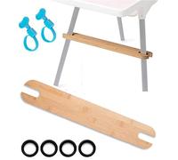 Reposapiés De Madera Natural Antideslizante Con Anillos De Goma Y Clip De Resorte Para Trona Ikea Antilop - Accesorio Compatible